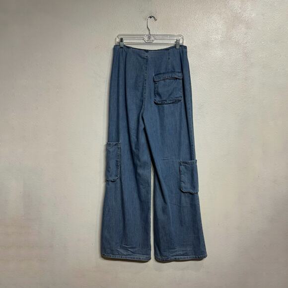 AFRM Blue Maxwell The High Rise Cargo Pants Sz 28 - Picture 11 of 14